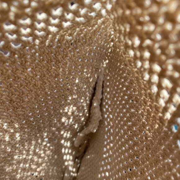 28-(VA) Vintage Accessory. Handcrafted. Brass Handle. Crochet. Handbag. - Picture 7 of 7